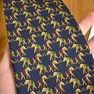 Brooks Brothers Blue Tie with Elephant Design